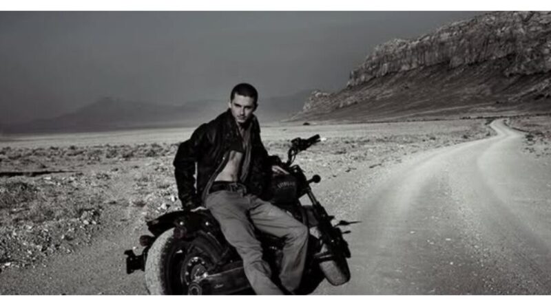 Timothee Chalamet on a bike.