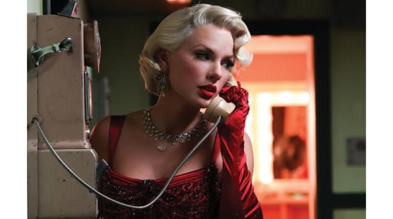 Taylor Swift posing for her new album.