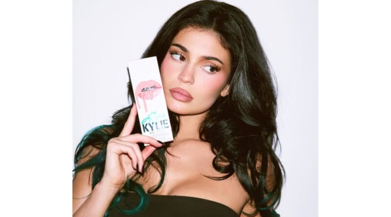 Kylie Jenner holding the King Kylie Lip Kit.