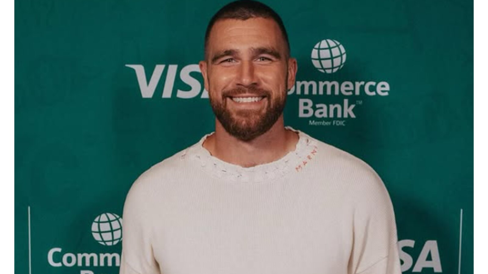 Travis Kelce wearing white.