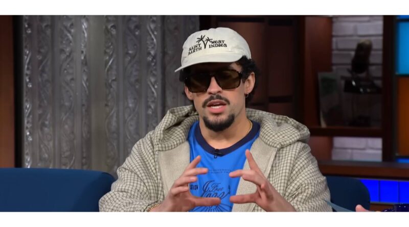 Bad Bunny in an interview with Colbert.