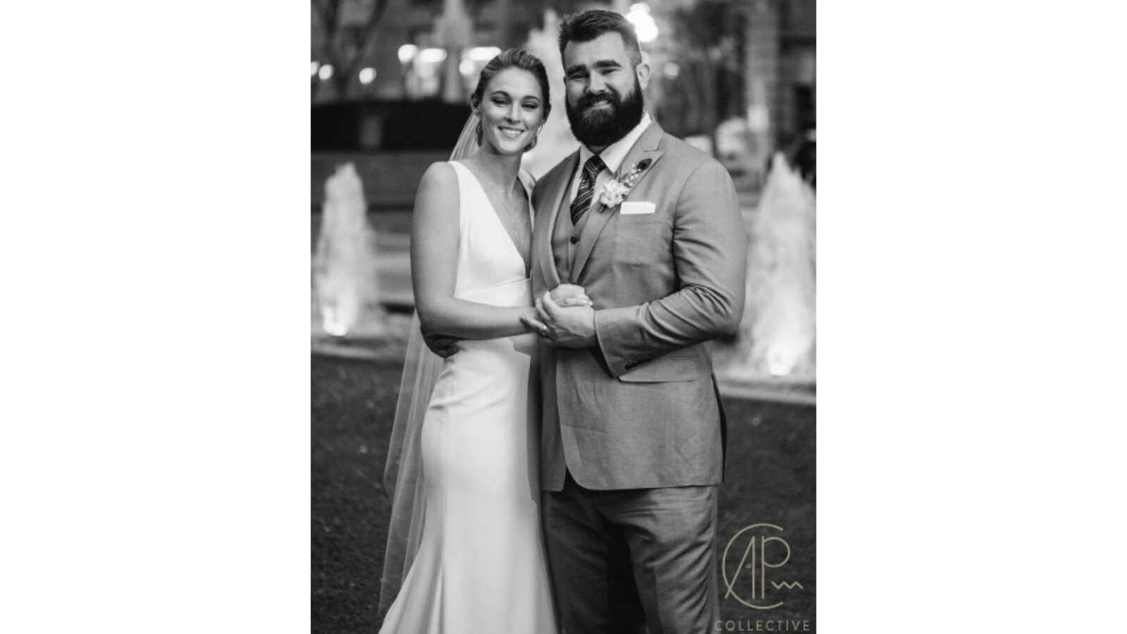 Jason and Kylie Kelce on their wedding day.