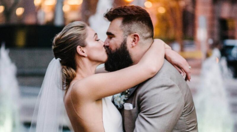 Kylie Kelce Almost Lost Her Marriage License Before Wedding to Jason Kelce and the Story Is Too Good Kylie and Jason Kelce on their wedding day.