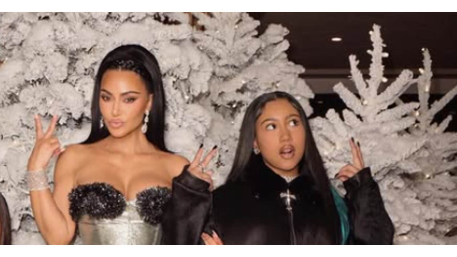 Kim Kardashian with North West.