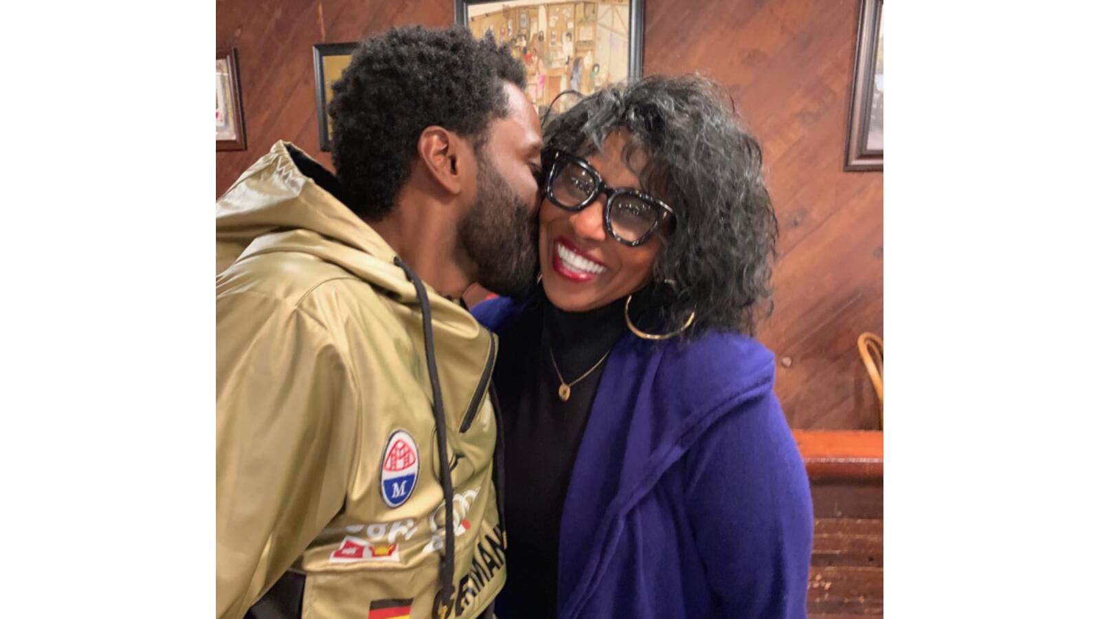 John David with his mother.