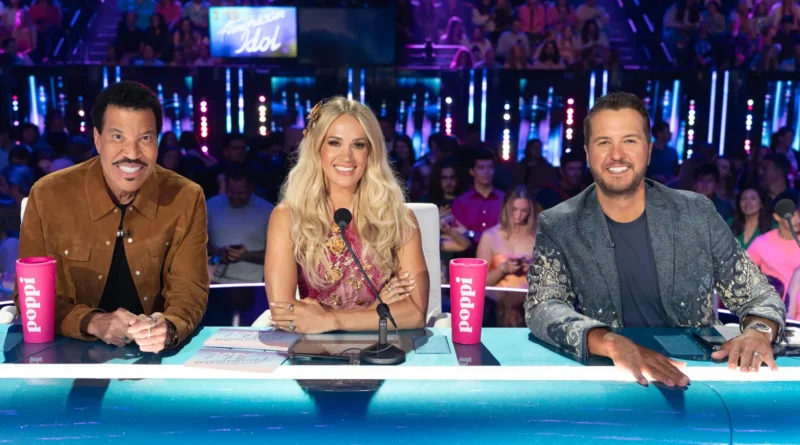 Lionel Richie, Carrie Underwood, and Luke Bryan at American Idol